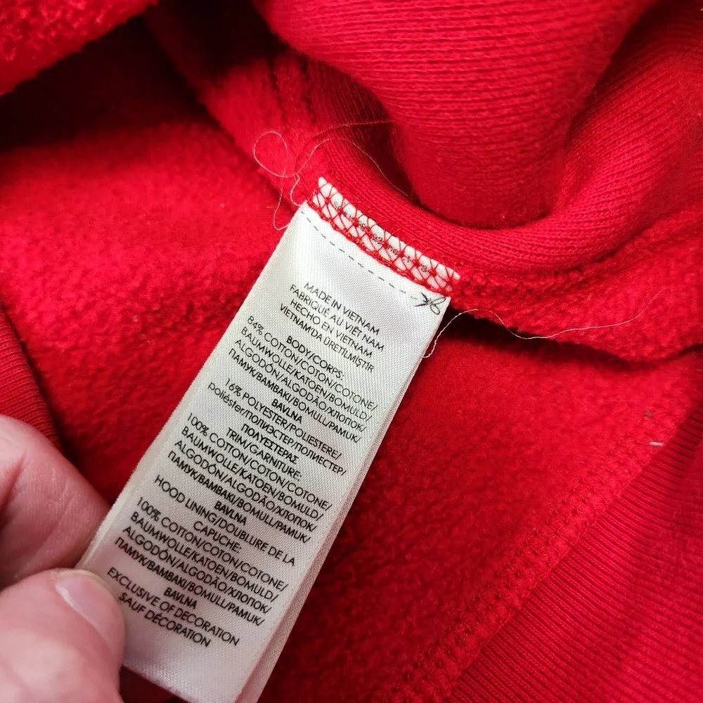 Polo Ralph Lauren Hoodie Men Small Thermal Hood Full Zip‎ Cotton Fleece Red
